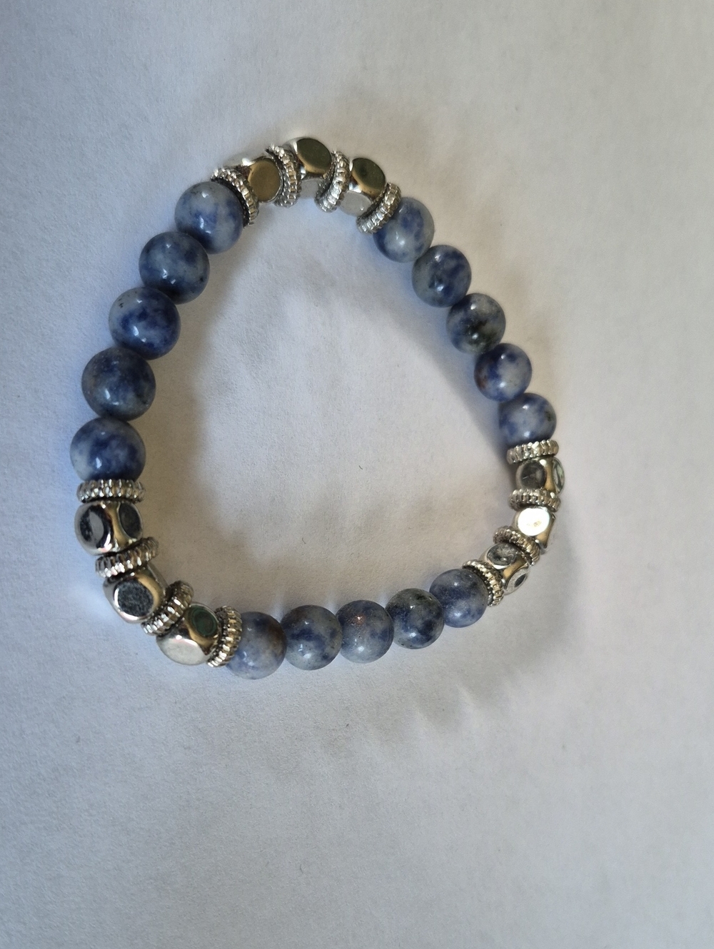 Blue & Silver Beaded Bracelet Stack - Picture 5 of 6